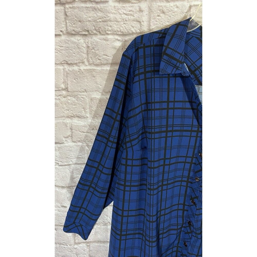 Susan Graver Weekend Regular Plaid Tunic Top 3XP Stretch Lightweight Classy 9840 - Picture 6 of 9
